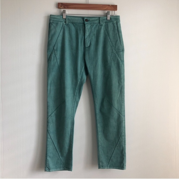 SUPERFINE Teal Union  cropped Pants - Picture 7 of 16